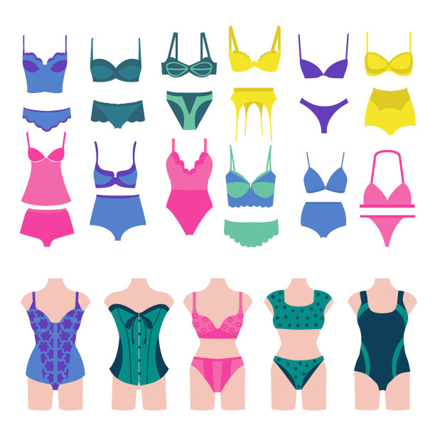 一套美丽的时尚内衣元素图片下载