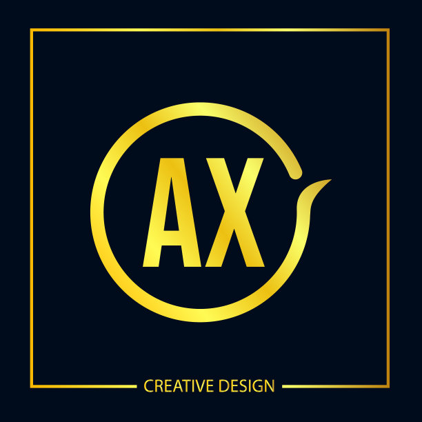 字母AX标志设计模板图片下载