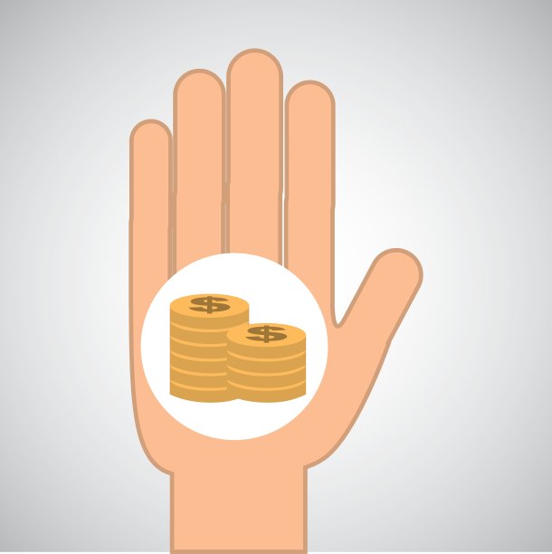 手概念省钱硬币美元图片下载