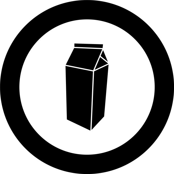 圆形黑色牛奶图标包装图片下载