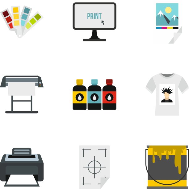 打印图标设置平面样式图片下载