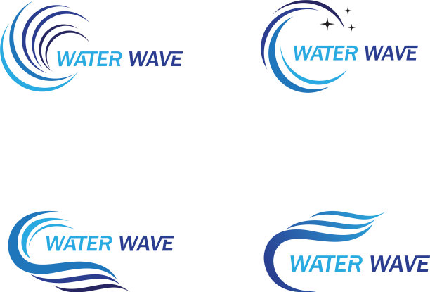 水波符号和图标标志模板图片下载