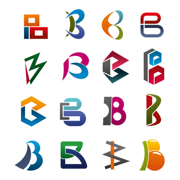 用于名片设计的现代字母B字体图片下载