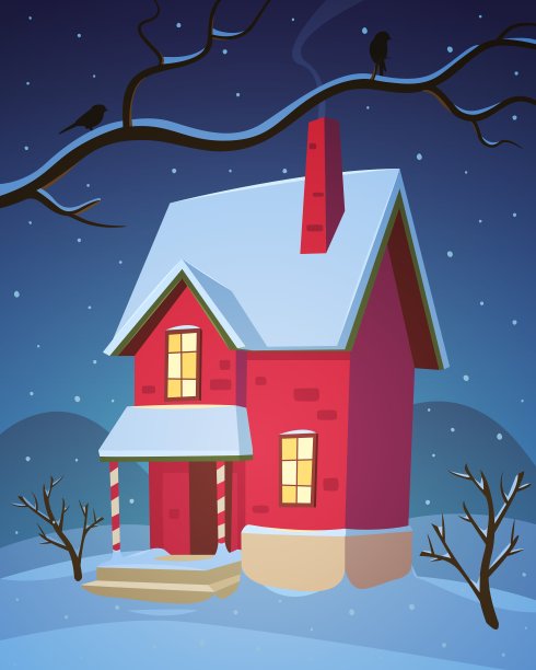 冬天的房子图片下载