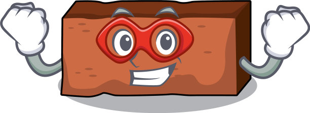 超级英雄卡通风格的砖砌人物图片下载