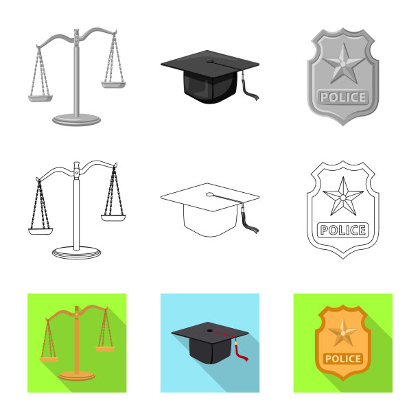 法律与律师符号集的设计图片下载