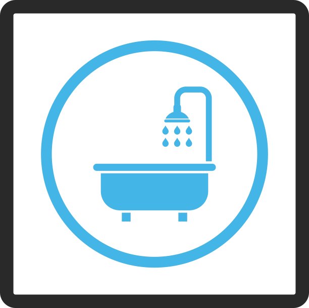 镶框淋浴浴缸图标图片下载