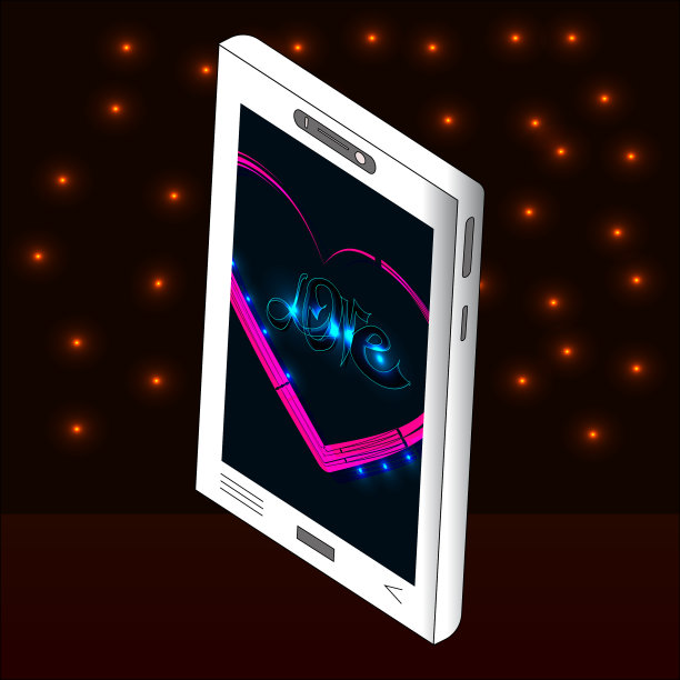 等距抽象智能手机模板上图片下载