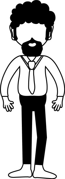 轮廓男人有胡子和优雅的衣服图片下载