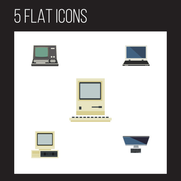 平面图标电脑电脑套计算图片下载