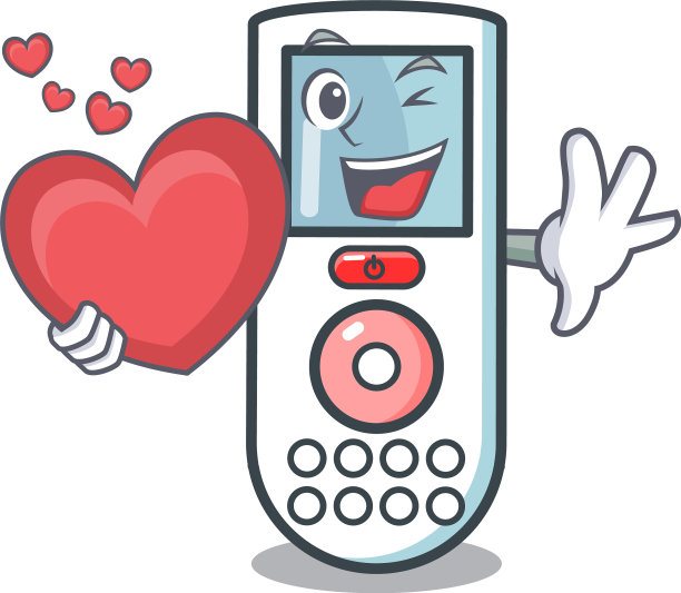 用心形遥控卡通吉祥物图片下载