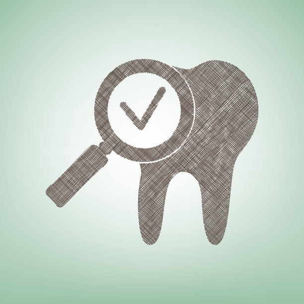 牙齿图标与箭头标志棕色亚麻图片下载