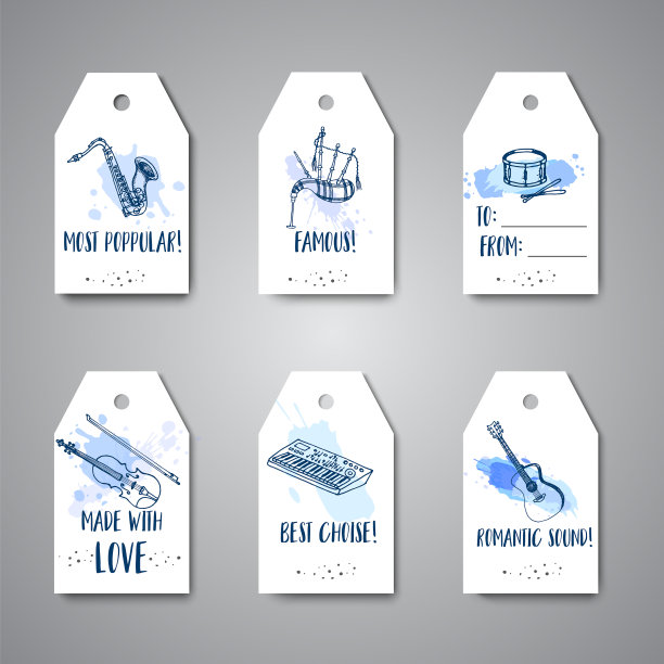 音乐节标签爵士传单设计手绘图片下载