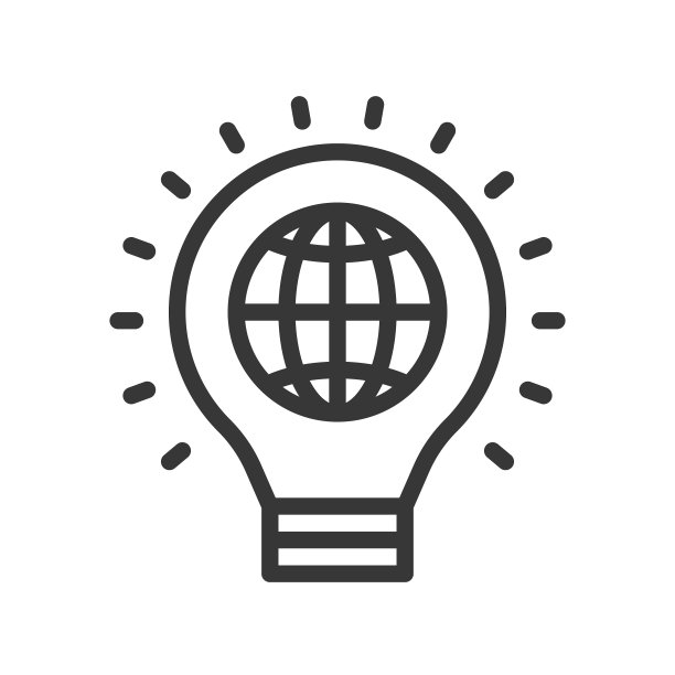 灯泡中的地球：节能图标图片下载