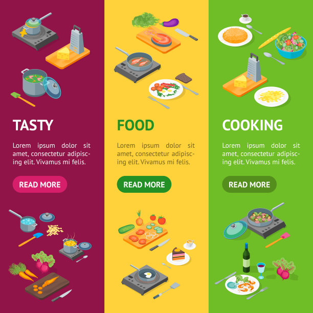 烹饪或准备食品旗帜垂直设置图片下载