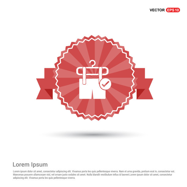 衣服项目衣架图标-红色丝带横幅图片下载