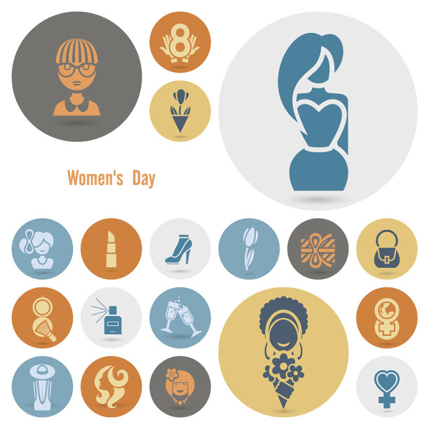 妇女节图标集图片下载