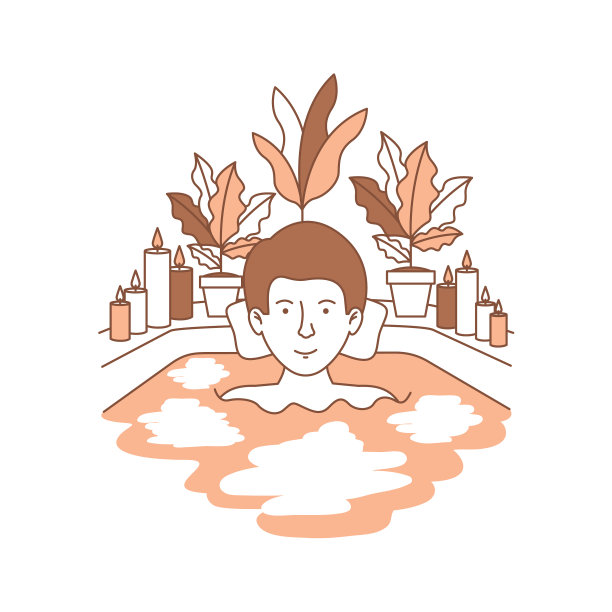 一个男人在用浴缸洗澡图片下载