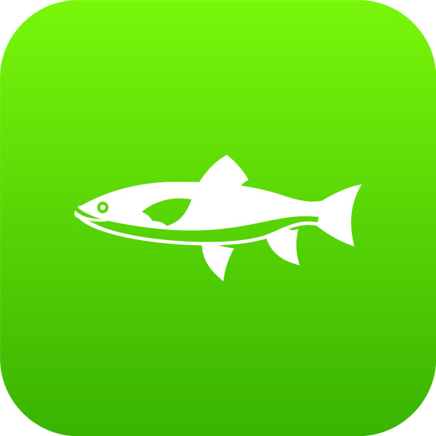 鱼的图标数字绿色图片下载