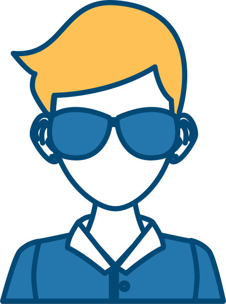 戴着墨镜的年轻人卡通形象图片下载