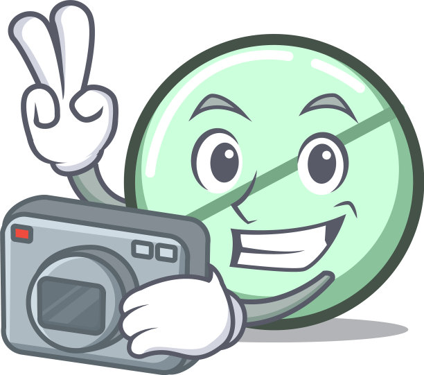 摄影师药片吉祥物卡通图片下载