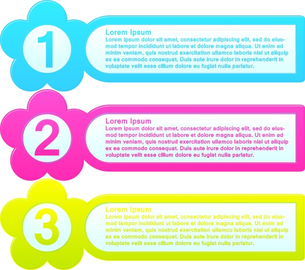 信息图表模板彩色列表图片下载