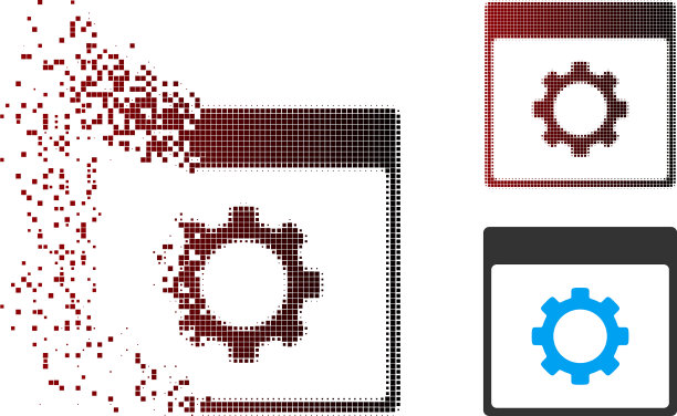 分散像素半色调齿轮选项日历图片下载