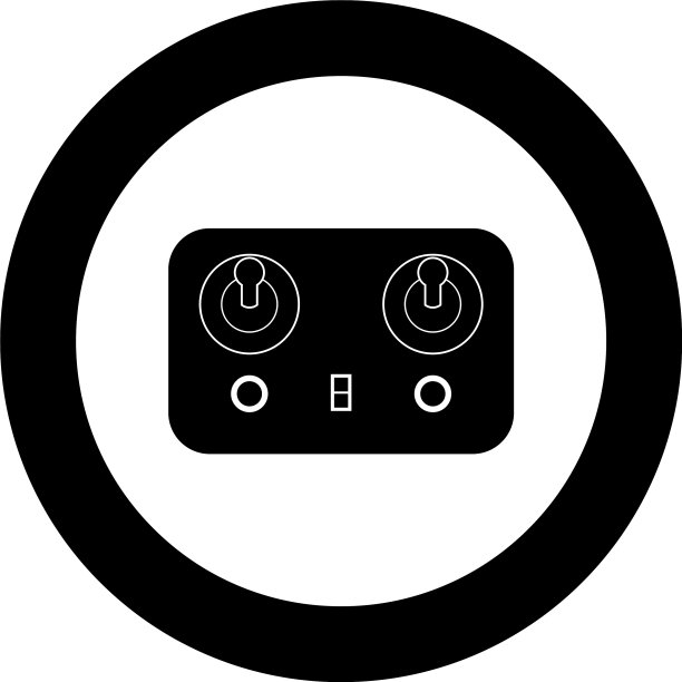 圆形黑色遥控器图标图片下载