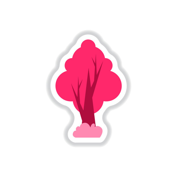 一组标签与阴影树图标树图片下载