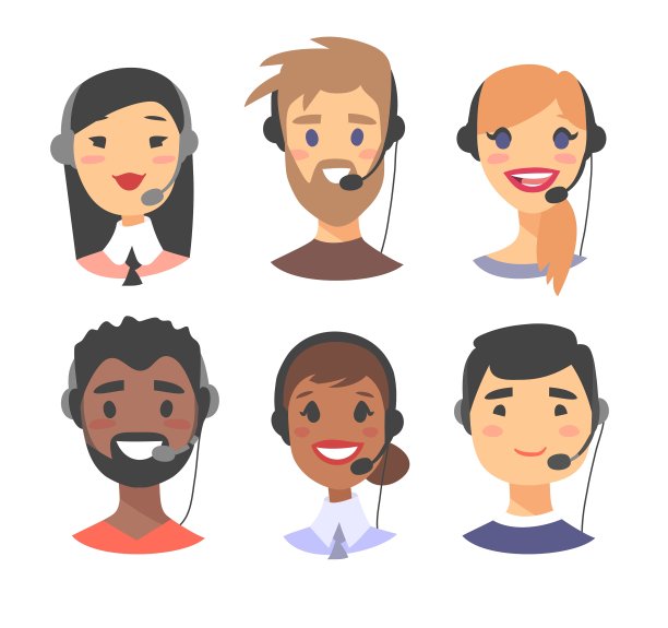 肖像快乐微笑客户支持电话图片下载