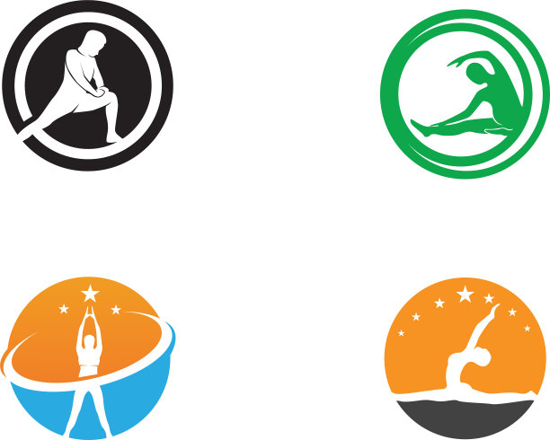 运动瑜伽身体标志符号图标图片下载