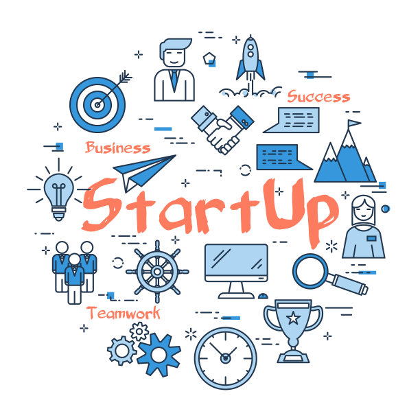 蓝轮启动概念图片下载