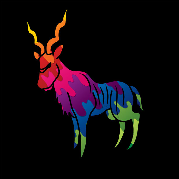 捻角羚站图形图片下载