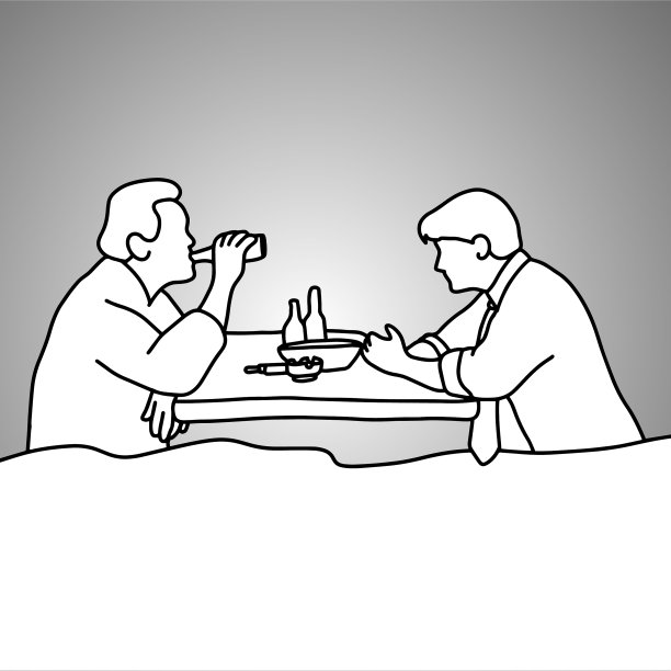 两个商人下班后喝啤酒图片下载