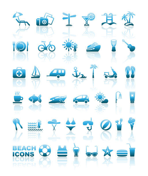 海滩上的图标图片下载