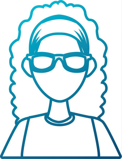 戴着墨镜的年轻女子卡通形象图片下载