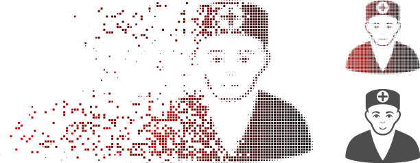 消散像素半色调医疗图标图片下载