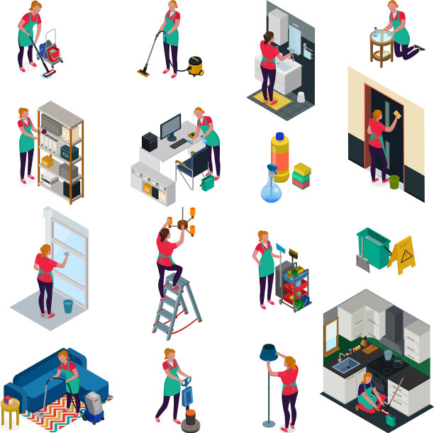 清洁服务等距设置图片下载