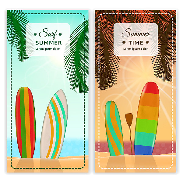 冲浪度假胜地垂直横幅图片下载