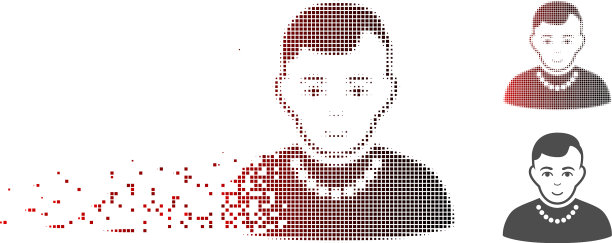 破碎的像素半色调时髦的家伙图标图片下载