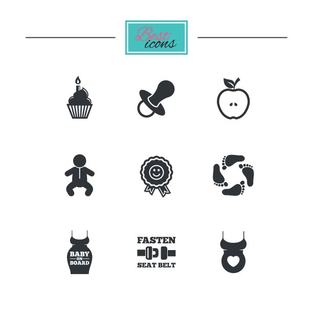 孕妇和婴儿护理图标图片下载