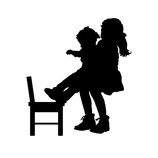 儿童剪影与椅子图片下载