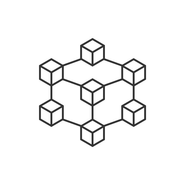 扁平风格的区块链技术图标图片下载