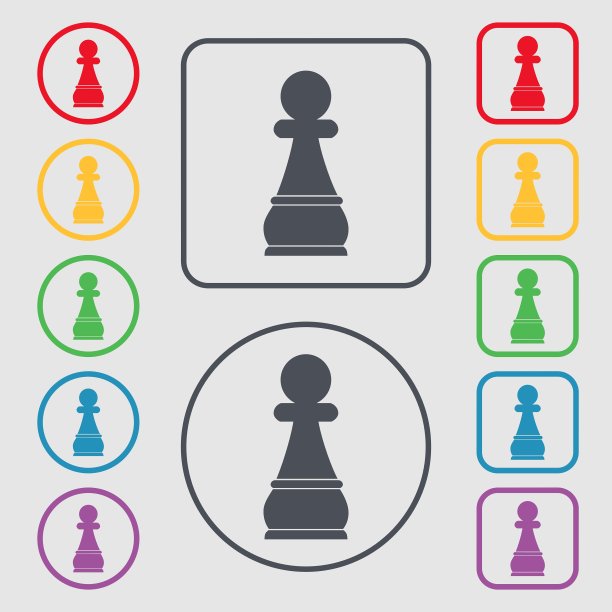 圆形国际象棋兵图标符号图片下载