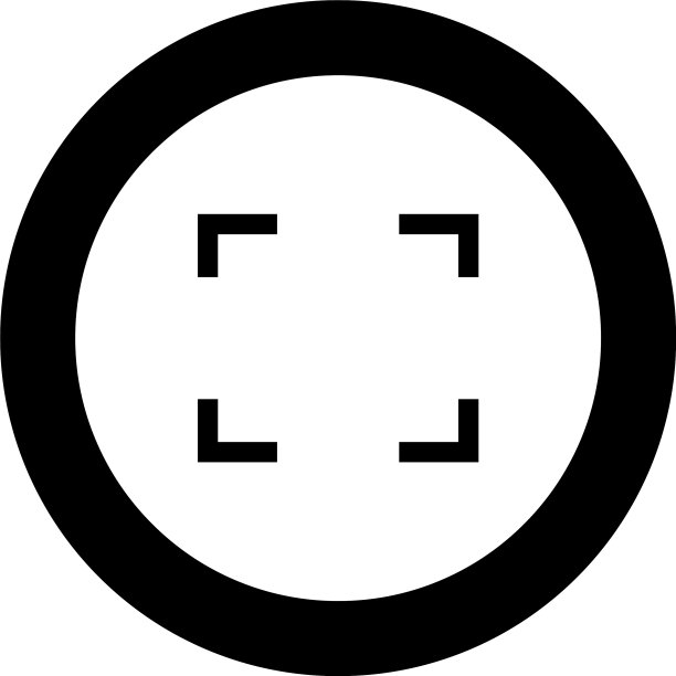 圆形黑色全屏图标图片下载