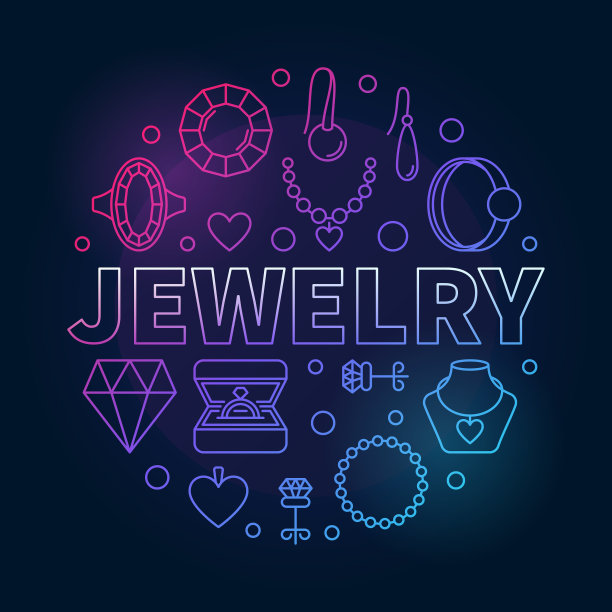 珠宝圆形彩色轮廓创意图片下载