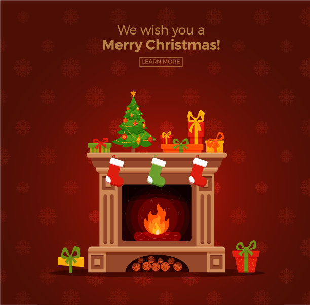 圣诞房内部在彩色卡通公寓图片下载