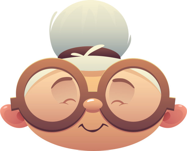 戴着眼镜的漂亮的祖母角色头图片下载