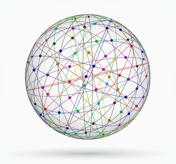 全球数字的多色球体图片下载