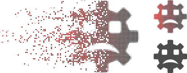 消散像素半色调悲伤服务齿轮微笑图片下载